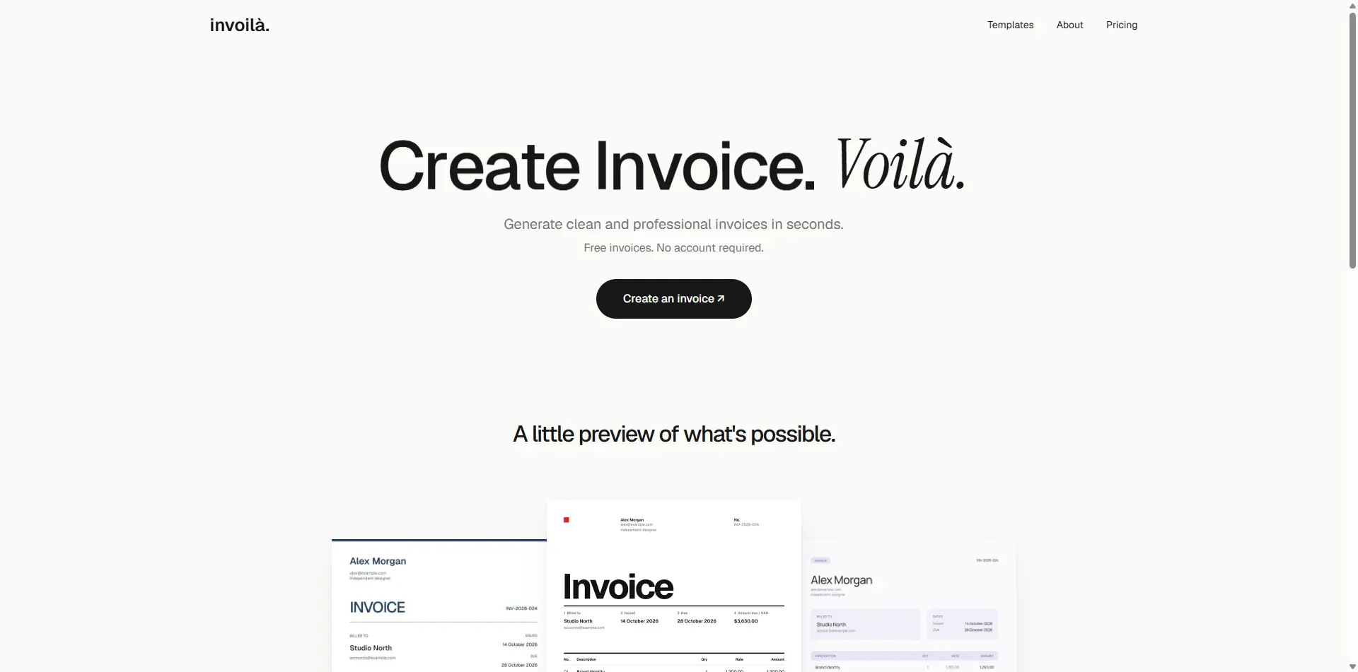Invoila - Generate Invoice